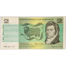 AUSTRALIA 1966 . TWO 2 DOLLARS BANKNOTE . COOMBS/WILSON . FIRST PREFIX FAA